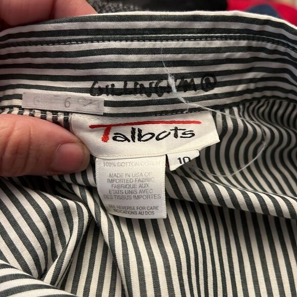 Talbots Button down Stripes Long Sleeve top size 10 - Picture 5 of 6